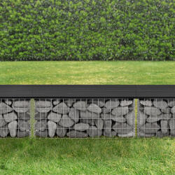 [pro. tec] Banca gabion Friesland cu sezut WPC, negru, 100x30x45 cm, pro. tec (54425040)