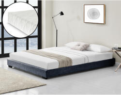 Corium Pat tapitat Solingen 180x200 cm cu saltea din spuma rece, gri închis (67666372)
