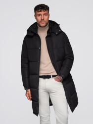 Ombre Clothing Мъжко дълго прошивано зимно яке с качулка - черно V1 OM-JALJ-0309 Ombre Clothing Ombre Clothing | Cheren | МЪЖЕ | S