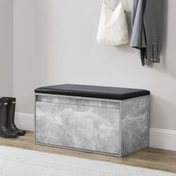 [en. casa] Banca pentru pantofi Degerfors 80x39x45 cm, beton gri si negru (73294024)