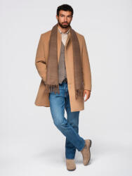 Ombre Clothing Мъжко палто с асиметрично закопчаване и висок вратовръзник - светло кафяво V4 OM-COWC-0141 Ombre Clothing Ombre Clothing | Kafyav | МЪЖЕ | S
