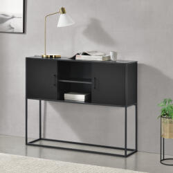 [en. casa] Comoda sideboard Motala neagra cu 2 usi si rafturi, stil modern (78639805) Comoda