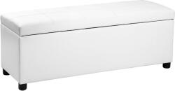 [corium] Bancheta cu depozitare Bukit 118x37x43 cm, piele ecologica alba (47581772)