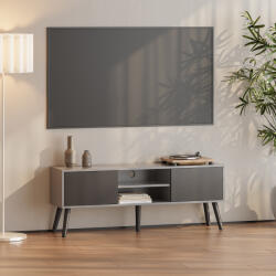 [en. casa] Comoda TV Eskilstuna cu 2 usi si 2 rafturi, gri deschis/negru (73649699)