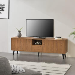 [en. casa] Comoda TV Hedemora 140x30x45, 5 cm, maro închis, cu 5 usi (76686978)