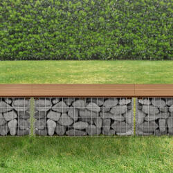 [pro. tec] Banca gabion din WPC, aspect teak, 100x30x45 cm, pro. tec (54425038)