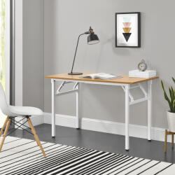 [neu. haus] Birou pliabil Alta 120x60 cm, alb cu blat decor stejar (57591465)
