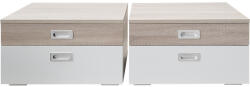 International Service Noptiera Mallaga , set 2 buc, alb/ sonoma , 550 x 400 x 330mm