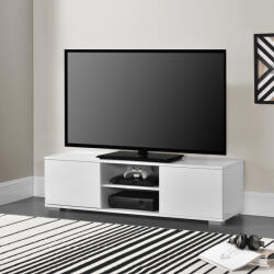 [en. casa] Comoda TV Werpen 120x40x34, 5 cm alb lucios, cu 2 usi (57582157)