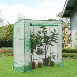 [en. casa] Sera de gradina Vlaardingen 198x78x200 cm cu folie PE verde (79259073)