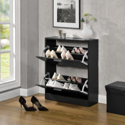 [en. casa] Pantofar Sykkylven cu 2 clapete, 81x63x24 cm, negru, [en. casa] (54985291) Pantofar