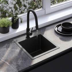 Rea Chiuveta inox Leo 40 cu baterie negru (KPL-96002) Chiuveta