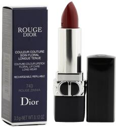 Dior Ruj cremos, Christian Dior, Couture Colour, Finisaj satinat, 743, Zinnia Roșie, Reincărcabilă, 3.5 g