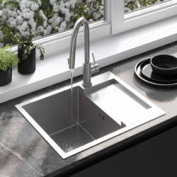 Rea Chiuveta inox Paul cu baterie crom periat (KPL-96009) Chiuveta