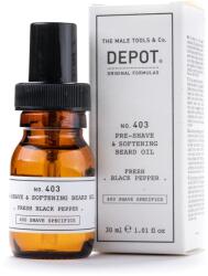 Depot Ulei pre-ras, Depot, 400 Shave Specifics No. 403, Piper negru proaspăt, Înmuiere, 30 ml