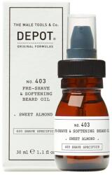 Depot Ulei pre-ras, Depot, 400 Shave Specifics No. 403, Migdală dulce, Înmuiere, 30 ml