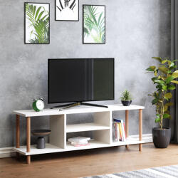 [en. casa] Masa TV alba Ærøskøbing cu 2 rafturi, 120 x 29 x 43 cm (81278731)