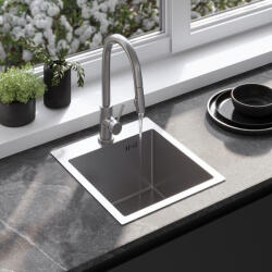 Rea Chiuveta inox Leo 40 cu baterie crom periat (KPL-96000) Chiuveta