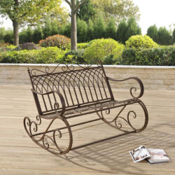 [en. casa] Banca balansoar de gradina Greenough din metal, maro, 85x113x95 cm (73694421)