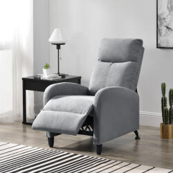 [en. casa] Fotoliu recliner Bregenz cu spatar reglabil, textil gri deschis (68050990)