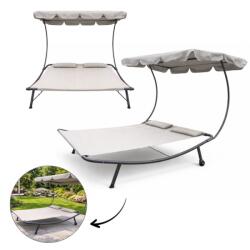  Sezlong dublu cu umbrela inclusa, pentru 2 persoane, gri, 200x173x155 cm, Jollymag, LE02 (ESELL-W-jolly_LE02)