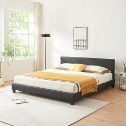 Corium Pat tapitat din piele ecologica 180x200 cm negru, cu somiera Corium (43710381)