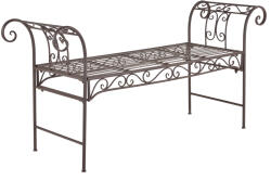 [en. casa] Banca de gradina din metal Cossila 147x46 cm, maro antichizat (73694415)
