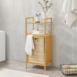 [en. casa] Dulap de rufe din bambus Rendalen cu sac detasabil si raft 40x30x95 cm (78203441)