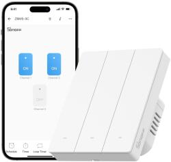 SONOFF Intrerupator inteligent Sonoff ZBM5-3C-80W, Zigbee, 3 canale, 10A (ZBM5-3C-80W)