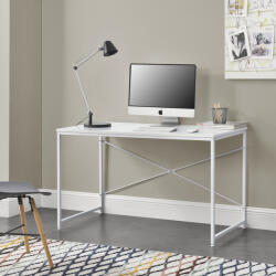 [en. casa] Birou alb Røros 120x60x72 cm cu cadru metalic, en. casa (57909590)