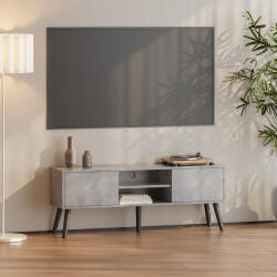 [en. casa] Comoda TV Eskilstuna cu 2 usi si 2 rafturi, decor beton (73649701)