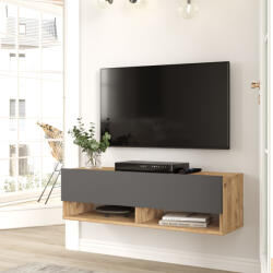 [en. casa] Comoda TV Laitila 100 cm, stejar rustic si antracit, [en. casa] (80983400)