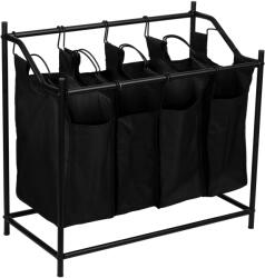 [en. casa] Cos de rufe Vamdrup cu 4 compartimente, 72 L, cadru metalic, negru (81836101)