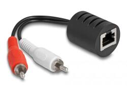 Delock Аудио удължител, Delock, 2xRCA-мъжки към RJ45, PVC, черен (87857) (87857)