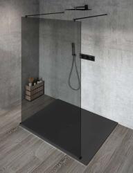 SAPHO Vario - Walk-In zuhanyfal szabad térbe, 70×200 cm, Coated glass, matt fekete/füstölt üveg GX1370GX2214 (GX1370GX2214)