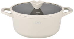 Zass Gourmet Oala cu Capac de Sticla Zass Gourmet ZG-ACS 15 Capacitate 6.7L din Aluminiu Turnat sub Presiune si Acoperire Ceramica 28CM Crem (ZG-ACS 15 CREM)