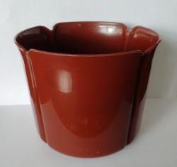  Virágtartó kaspó, szirom formájú, 15 cm, barna műanyag (214) (214-barna)