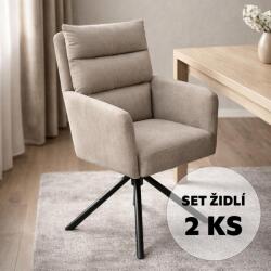  Avenberg Tessa étkezőszék szett, 2 db, forgó, bézs, NB20025