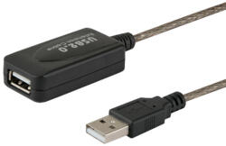 Savio CL-130 USB active port extension 10m 2.0-A male female - Digital/Daten csatlakozókártya/illesztő USB 2.0 (KBASAVUSB0011)
