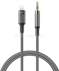 XO iPhone 5 / iPod touch 5 / 5S NB-R279A audió kábel 3.5mm jack - lightning, 100cm, FEKETE (XO_XO-NB-R279A) (XO_XO-NB-R279A)