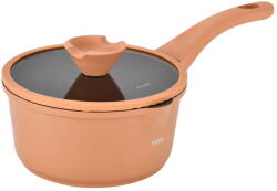 Zass Gourmet Cratita pentru Sos Zass Gourmet ZG-ACS 13 din Aluminiu Turnat sub Presiune si Acoperire Ceramica cu Capac din Sticla 18CM Terracotta (ZG-ACS 13 TERRACOTTA)