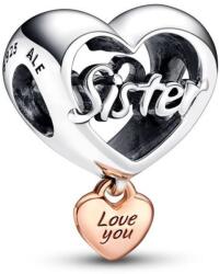 PANDORA Moments 782244C00 Lánytestvér szív alakú charm (Ag 925/1000, 3, 4 g)