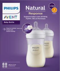Philips Philips Avent Natural Response cumisüveg 3 hónapos kortól, 260 ml - 2 db