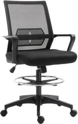 Vinsetto irodai szék, magasságában állítható, lábtartóval, hálós háttámlával, fekete (921-189)