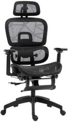 HomCom Ergonomikus irodai szék, hálós szövettel, állítható 3D, karfákkal és fejtámlával, fekete (921-819V00BK)