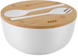 Zass Gourmet Bol Salata cu Capac Zass Gourmet ZG-SB 01 din Fibra de Bambus Diametru 25CM Alb (ZG-SB 01 ALB)