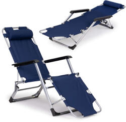 ModernHOME MultiGarden 2in1 Napozóágy, kerti strandszék, összecsukható - Kék (ZRL010F BLUE)
