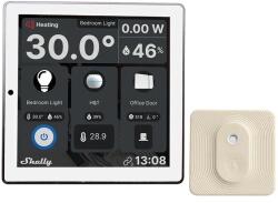 Shelly Panou smart cu touchscreen Shelly Wall Display, Alb, Wi-FI, Bluethooth + Senzor BLU H&T Ivory (3800235264898)