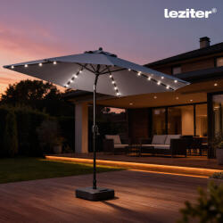  Solari kerti napernyő led lámpával szürke 300 cm - pepita - 46 490 Ft