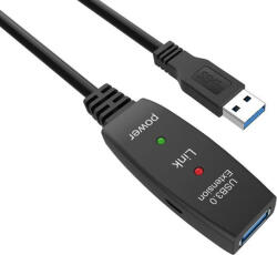 VCOM Кабел удължение USB 3.0 AM / AF Active Extension Cable 5M Black - CU827A-5.0m (CU827A-5.0m) - cybertrade
